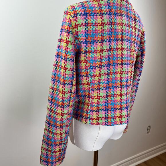 Vanessa Zani Made in Italy Cotton Multicolour Tweed Blazer Size M - Picture 9 of 9